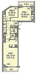 不二美屋III 2LDKの間取図画像