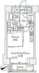 Parknadefit南青山Garden 1LDKの間取図画像