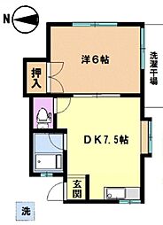 メゾンスズキ 1DKの間取図画像