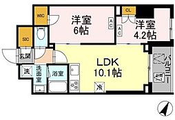ロイジェント戸越銀座 2LDKの間取図画像