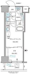 パークアクシス住吉ガーデンスクエア 1DKの間取図画像