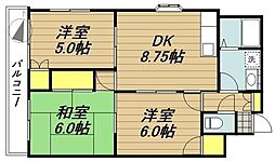 ルースト蕨 3DKの間取図画像
