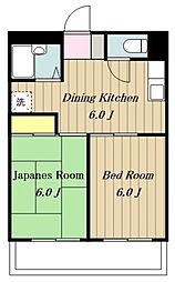 コーポ川口 2LDKの間取図画像