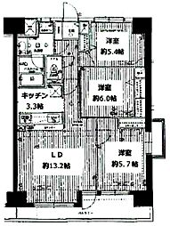 ロイヤルステージ本厚木1 3LDKの間取図画像