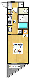 ルーチェビアンコ 5階1Kの間取り
