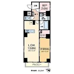 マインシュロス亀戸 1SLDKの間取図画像