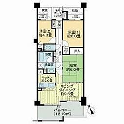 ライオンズヒルズ青葉台南 3LDKの間取図画像
