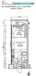 足立区東和2丁目マンション 1LDKの間取図画像