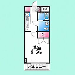 クリアグラン 1Kの間取図画像