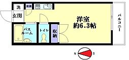 トトロの森2 ワンルームの間取図画像