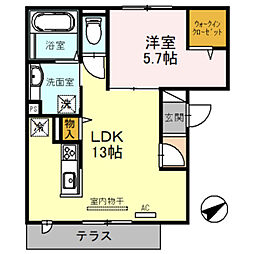 カーサリバティバランスセカンド 1LDKの間取図画像