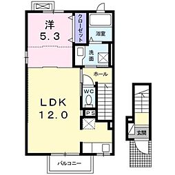 カーサ　フェリーチェ（金井ヶ丘1） 2階1LDKの間取り