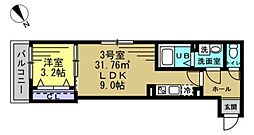 Glam南流山 1LDKの間取図画像