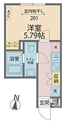 川口市芝4丁目アパート 1Kの間取図画像