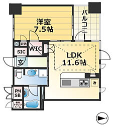 ザ・ライオンズ神戸ハーバーランド 1LDKの間取図画像