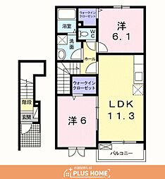アヴァンツァート3 2LDKの間取図画像