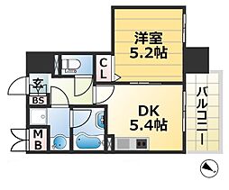JR東海道・山陽本線 神戸駅 徒歩8分の賃貸マンション 3階1DKの間取り