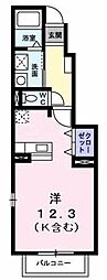 アンソレイエ ワンルームの間取図画像