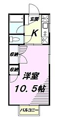 コーポ加藤 1Kの間取図画像