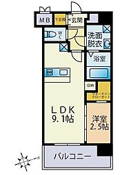 T.T城西 1LDKの間取図画像