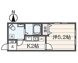 ハイグローブ東十条 1Kの間取図画像