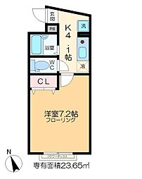 Rozen5番館 1Kの間取図画像