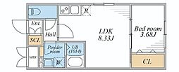 LEGALAND文京千石 1LDKの間取図画像