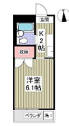 第1ローズハイツ 1Kの間取図画像