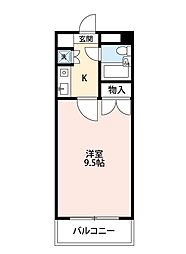 グランコート長津田 1Kの間取図画像