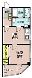 ハリマビル 1DKの間取図画像