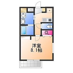 エヌエムサンカンテセット 1Kの間取図画像