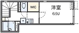 レオネクストリーブス武蔵小山 1Kの間取図画像