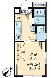 Elsa 3階1Kの間取り