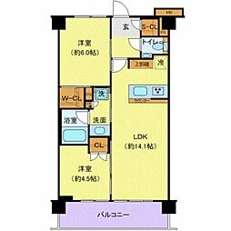 ジェノヴィア赤羽 2LDKの間取図画像