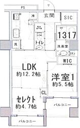 レグノグランデ一番町タワー 6階2LDKの間取り