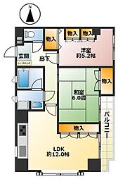 ライオンズマンション浦和常盤公園 2LDKの間取図画像