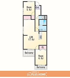 サンA棟 2LDKの間取図画像