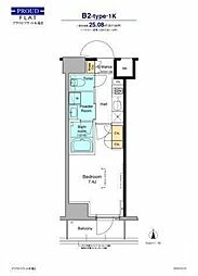 プラウドフラット木場II 6階1Kの間取り