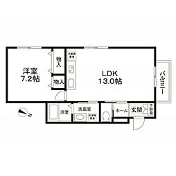 メゾンヤード 1LDKの間取図画像
