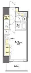 プライムメゾン板橋 ワンルームの間取図画像