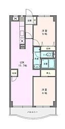 ボヌール秦野2 2LDKの間取図画像