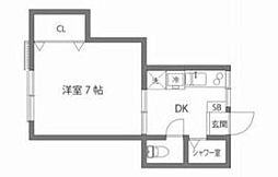 ハイネス梅丘 1DKの間取図画像