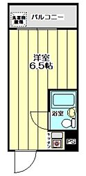 日東コーポ西横浜 ワンルームの間取図画像