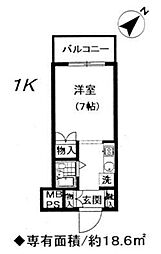 メゾン南大塚 1Kの間取図画像