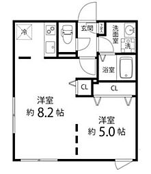 Brancheメグロ ワンルームの間取図画像