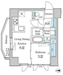 オーキッドレジデンス三ノ輪 1LDKの間取図画像