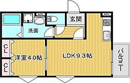 仮)La-Crea池田リーフィア 1LDKの間取図画像