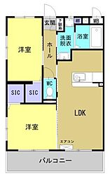 ＭＡＲＩＮＥ　ＲＯＡＤ 3階2LDKの間取り