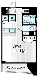フェリス白金 3階ワンルームの間取り