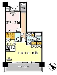 ロイヤルパークス豊洲 1LDKの間取図画像